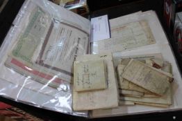 Folder of c1830's to 1950's stock and share certificates including 1832 Gravesend and Milton Steam