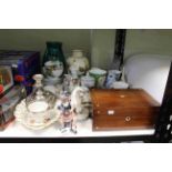 Copenhagen figurines, Royal Worcester, Commemorative wares, costume jewellery, glass, etc.