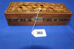 Tunbridge ware box, 23.5cm length.