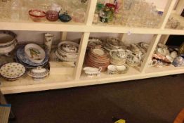 Large shelf collection of Royal Worcester Lavinia, Royal Worcester Evesham, Aynsley,