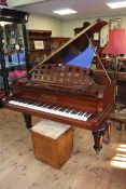 Schiedmayer early 20th Century rosewood baby grand piano, 99cm high by 170cm long by 141cm wide,