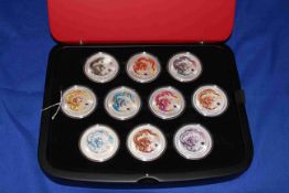 Australian Lunar Silver Coin Series II Year of The Dragon 2012, ten 1oz coin set,