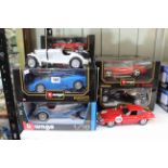 Collection of Burago Diecast toy cars including Bugatti, Dodge Viper, Alfa Romeo, Jaguar, Lancia,