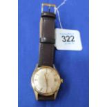 18 carat gold Certina gents automatic date blue ribbon wristwatch.
