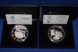 The D-Day Allies 2004 Gibraltar £10 silver 5oz coin and The Battle of Balaklava 2004 Jersey 5oz £10