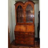 Good quality Queen Anne style bureau bookcase,