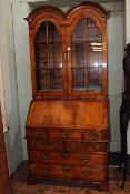 Good quality Queen Anne style bureau bookcase,