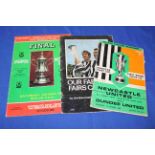 Two Newcastle football programmed; May 1974 FA Cup and October 1969 Fairs Cup;