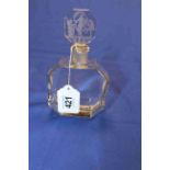 Art Deco scent bottle with classical figure engraved stopper, 15cm.