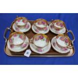 Adderley 'Lawley' six cups and saucers.