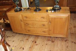 Ercol Windsor light elm sideboard, 69cm by 156cm.