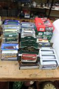 Collection of vintage boxed Diecast bus and coach model toys including Corgi, London Transport,
