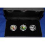 Australian Outback coloured silver coin collection including 2014 Kangaroo, Koala and Kookaburra,