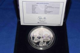 A 2006 Gibraltar Queen Elizabeth II 80th Birthday ten pounds 5oz silver coin,