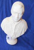 Marble bust of papal figure, PAPA PIVS IX, 30cm.