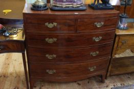 Georgian mahogany bow front chest of two short above three long graduated drawers on splayed