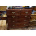 Georgian mahogany bow front chest of two short above three long graduated drawers on splayed