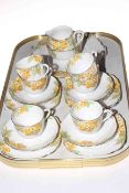 Royal Albert A941 (yellow and tan flowers), twenty one piece tea set.