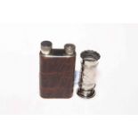 Dunhill lighter filler, small Dutch silver embossed box, two other boxes and spill (6).