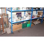 Pair steps, garden tools and large quantity of various tools.