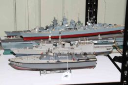 Model of aircraft carrier and five Naval war ships (6).