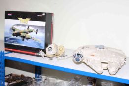 Limited Edition Corgi HP Halifax military aeroplane and Star Wars toys.