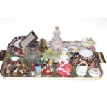 Tray lot with Royal Crown Derby miniatures, Royal Doulton Peggy,