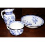 Doulton Burslem 'Iris' toilet jug, basin and chamber pot.