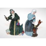 Two Royal Doulton figures 'Good Friends' and 'Christmas Parcels'.