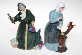 Two Royal Doulton figures 'Good Friends' and 'Christmas Parcels'.