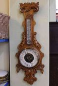 Fattorini & Sons carved oak barometer.