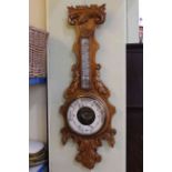 Fattorini & Sons carved oak barometer.