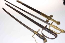 Sword and scabbard - RIFLE BAND VOLUNTEER, sword with blade marked Constantinople,