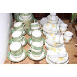 Royal Stafford green, gold and white china together with 7137 Standard china part tea set.