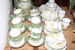 Royal Stafford green, gold and white china together with 7137 Standard china part tea set.