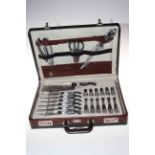 Breitenbach Solingen stainless steel knife set, cased.