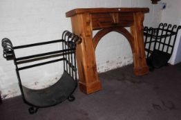 Pair as new wrought iron log baskets, 90cm by 90cm.