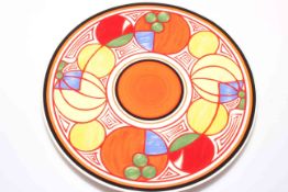 Wedgwood Clarice Cliff design plaque, 31cm diameter.