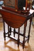 Oak barley twist gate leg table.