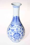 Chinese blue and white vase with six character mark to base, 22cm.