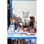 Border Fine Arts, Wedgwood, glass, mantel clock, Sekonda watch, silver plated wares.