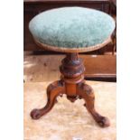 Victorian mahogany revolving piano stool.