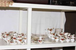 Collection of Royal Albert Old Country Roses including teapots, jugs, plates, etc.