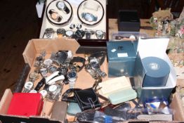 Collection of watches, loose and in boxes including Citizen Eco Drive, Rotary, Lexus.