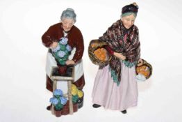 Two Royal Doulton figures 'Flora' and 'The Orange Lady'.