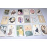 Collection of Raphael Kirchner signed postcards including Singed Wings, Cupid's Captive,