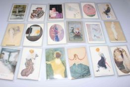 Collection of Raphael Kirchner signed postcards including Singed Wings, Cupid's Captive,