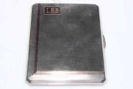 Silver engine-turned cigarette case, Birmingham 1937.