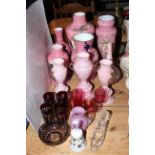 Collection of Victorian glass including hand painted.