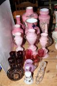 Collection of Victorian glass including hand painted.